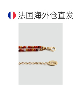 自营欧洲直邮MANGO 女士金色组合项链吊坠串珠链条两件套