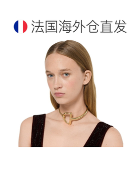 自营欧洲直邮GUCCI古驰 金色黄铜半马衔扣项链男女通用配饰