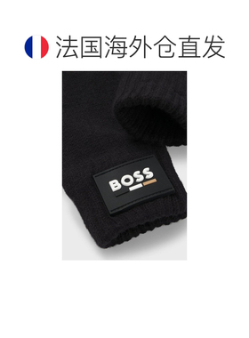 自营欧洲直邮HUGO BOSS雨果BOSS BLACK 带徽标黑色儿童手套新款