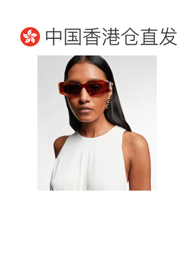 1h可退 香港直邮alaia 女士 Absolu 矩形太阳眼镜 brown棕色 舒适