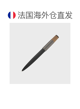 自营欧洲直邮HUGO BOSS雨果 男士深灰色黄铜驼色饰面拉丝圆珠笔