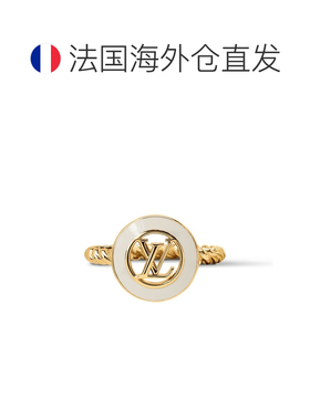 自营欧洲直邮LV路易威登 Nautical女士奶油色金属珐琅戒指配饰