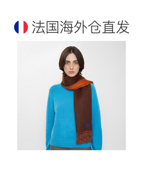 自营欧洲直邮Burberry博柏利 女士蜜糖色/砖墙色羊绒双面两用围巾