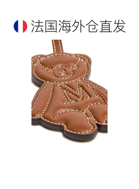 欧洲直邮自营MAX MARA 女士琥珀棕色小牛皮徽标钥匙扣配饰挂件