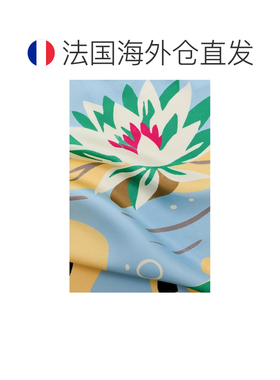 自营欧洲直邮Loewe罗意威 女士米色/浅蓝色真丝围【付后1h可退】