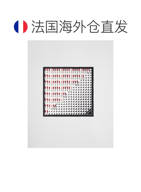 自营欧洲直邮Prada普拉达 女士黑色/白色真丝渐变几何口红图案方