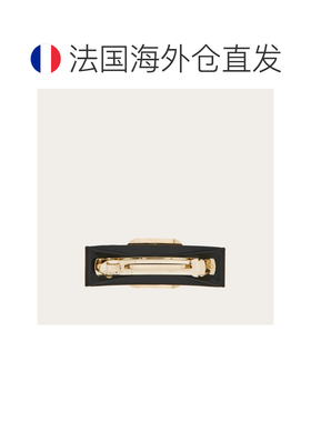 自营欧洲直邮Ferragamo菲拉格慕 女士皮革黑色蝴蝶结发夹配饰