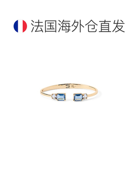 自营欧洲直邮Ralph Lauren拉夫劳伦 女士金色/蓝色14K镀金宝石铰