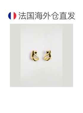 欧洲直邮自营COS 女士金色黄铜扭结耳钉配饰耳环