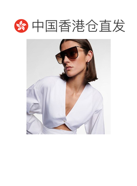 香港直邮alaia 女士 Lettering flat-top 徽标太阳眼镜