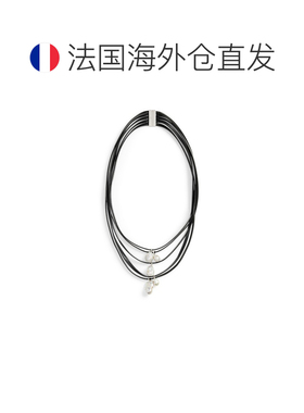 自营欧洲直邮Ralph Lauren拉夫劳伦 女士灰色皮革珍珠多层项链