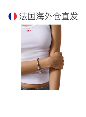 自营欧洲直邮Diesel迪赛 女士银灰色不锈钢链条手链