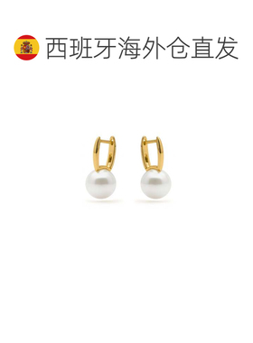 欧洲直邮LUXENTER Siansa白色珍珠耳环 18K黄金电镀 西班牙轻奢珠