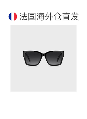 自营欧洲直邮Hugo Boss 女士黑色醋酸纤维双B字母交织图案太阳镜