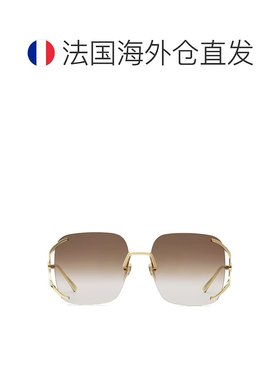 自营GUCCI/古驰 女款金属细节方形无框结构 棕色渐变色镜片太阳镜