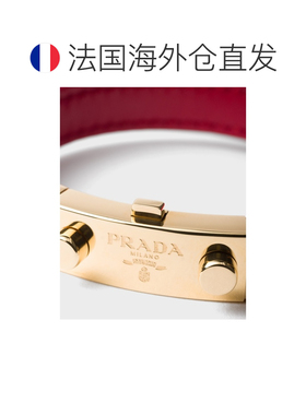 自营欧洲直邮PRADA普拉达 女士亮红色Saffiano皮革手链