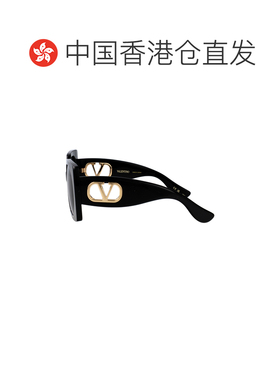 1h可退 香港直邮valentino 华伦天奴 女士 全黑灰色醋纤太阳眼镜