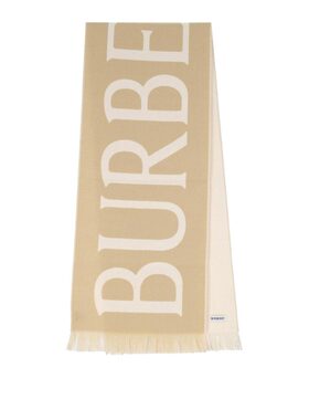 BURBERRY博柏利经典字母羊毛围巾男女通用配饰浅棕色