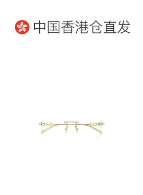 1h可退 香港直邮Gucci 古驰 女士 金色 Block Text Square Rimles