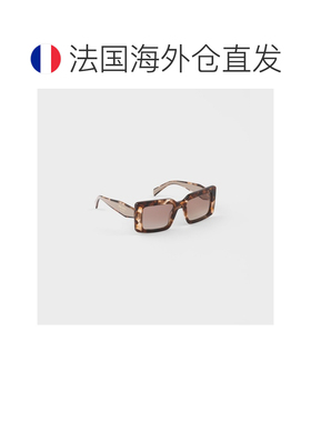 自营欧洲直邮PRADA普拉达 女士咖色/棕色醋酸纤维Prada徽标太阳镜