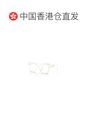 香港直邮PRADA 女士眼镜 PR09ZV1421O1 AW2025 白色 几何框平光镜