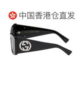 1h可退 香港直邮Gucci 古驰 女士 黑色 Square Frame 太阳镜 GG18