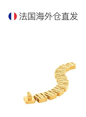 自营欧洲直邮Balenciaga巴黎世家 Nano女士金色锌合金BB标识手链