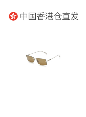 1h可退 香港直邮Gucci 古驰 女士 方形框金属太阳眼镜 brown棕色