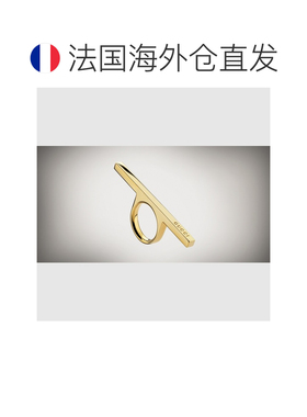 自营欧洲直邮GUCCI古驰 Primavera金色黄铜雕刻Logo横杆戒指男女