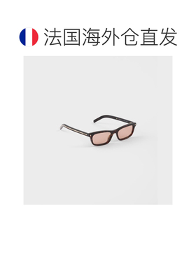 自营欧洲直邮PRADA普拉达 女士透明色醋酸纤维标志性金属牌太阳镜