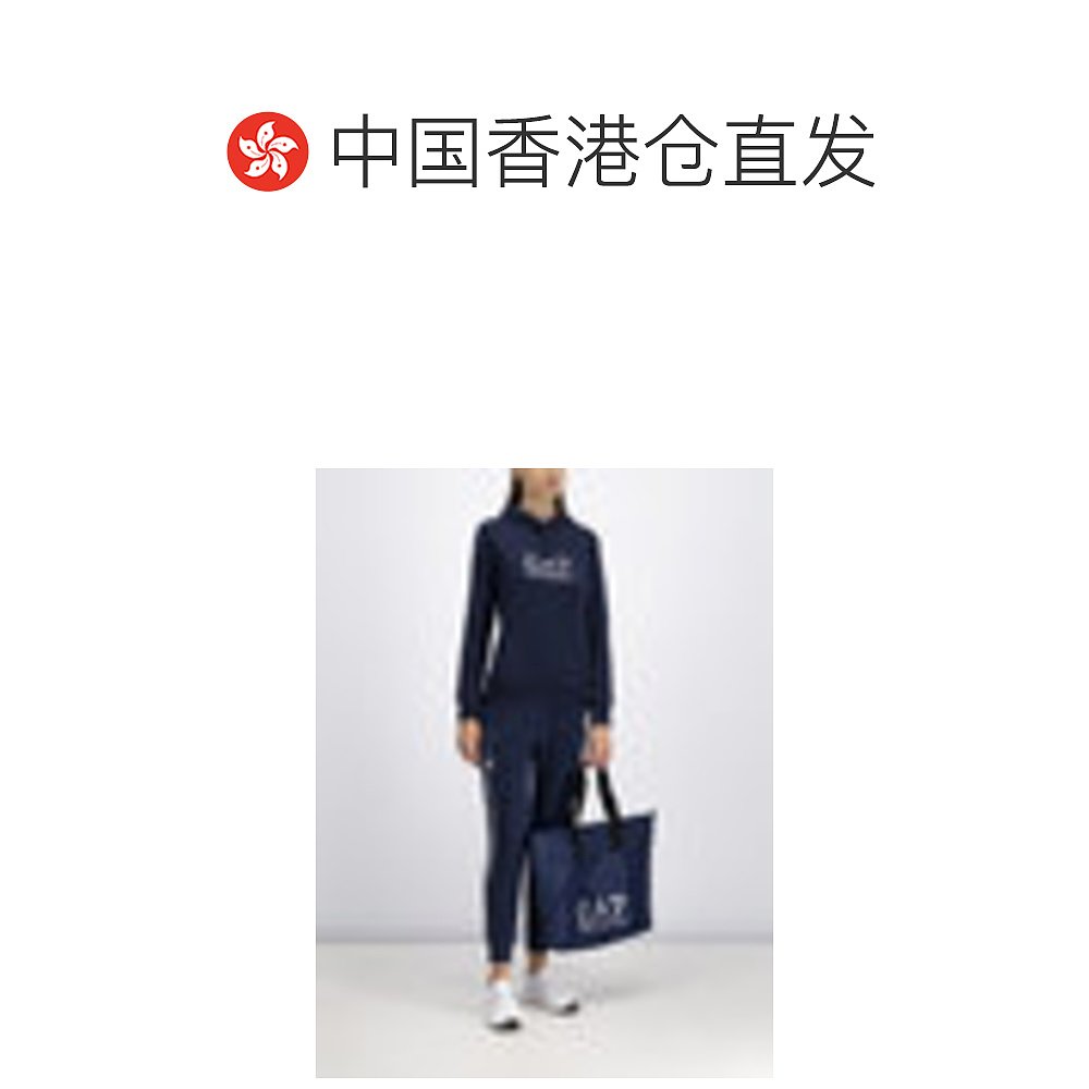 香港直邮EMPORIO ARMANI 女士士蓝色棉质长袖帽衫 6GTM03-TJ27Z-1 - 图1