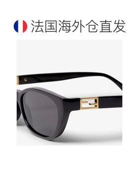 自营欧洲直邮Fendi芬迪 Baguette女士黑色醋酸纤维猫眼太阳镜