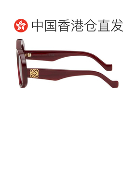 香港直邮LOEWE 罗意威 女士 酒红色 Beveled Pentagon 太阳镜 LW4