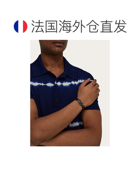 自营欧洲直邮Ferragamo菲拉格慕 男士黑色牛皮双Gancini手链
