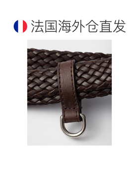 欧洲直邮自营Prada普拉达 男士黄铜金属带扣腰带2cm编织情人节礼
