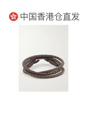 香港直邮Tom Ford 汤姆 福特 男士 编织皮革镀银手链手链 JM005IC
