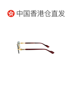 1h可退 香港直邮Gucci 古驰 男士 金色 & 酒红色太阳镜 GG1221S