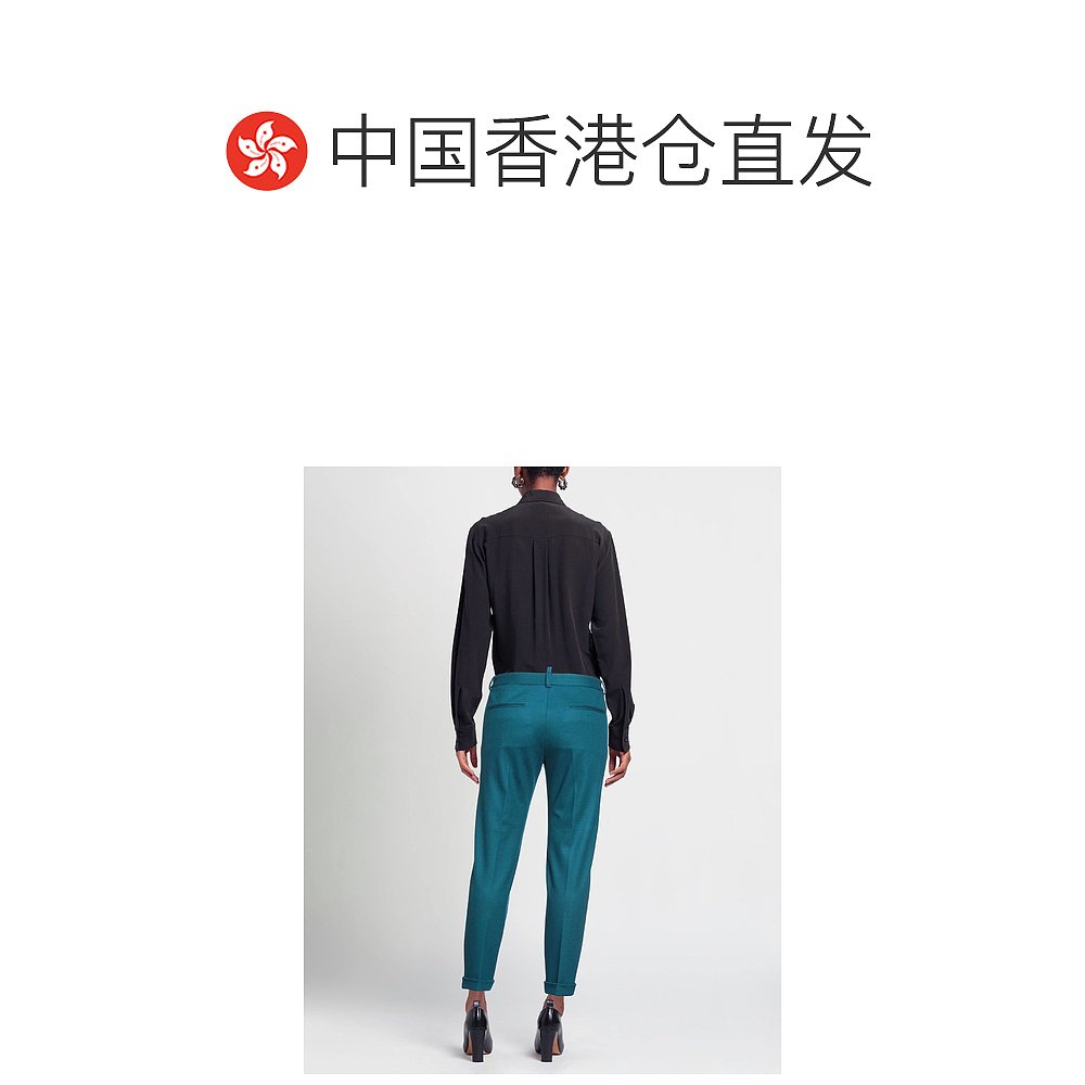 香港直邮Dsquared2 二次方 女士 休闲长裤 green绿色 舒适时尚 - 图1