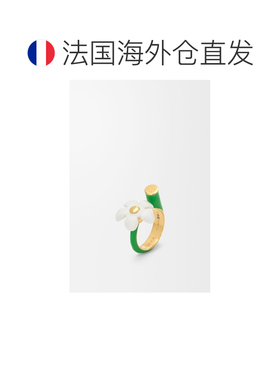 自营1h可退 欧洲直邮Loewe罗意威 Flor系列女士金色/白色银珐琅花