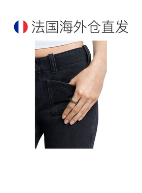 自营欧洲直邮Diesel迪赛 女士黑色黄铜不锈钢戒指