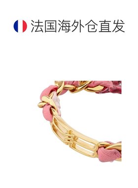 自营欧洲直邮Balenciaga巴黎世家 女士金色/多色黄铜BB标识手链