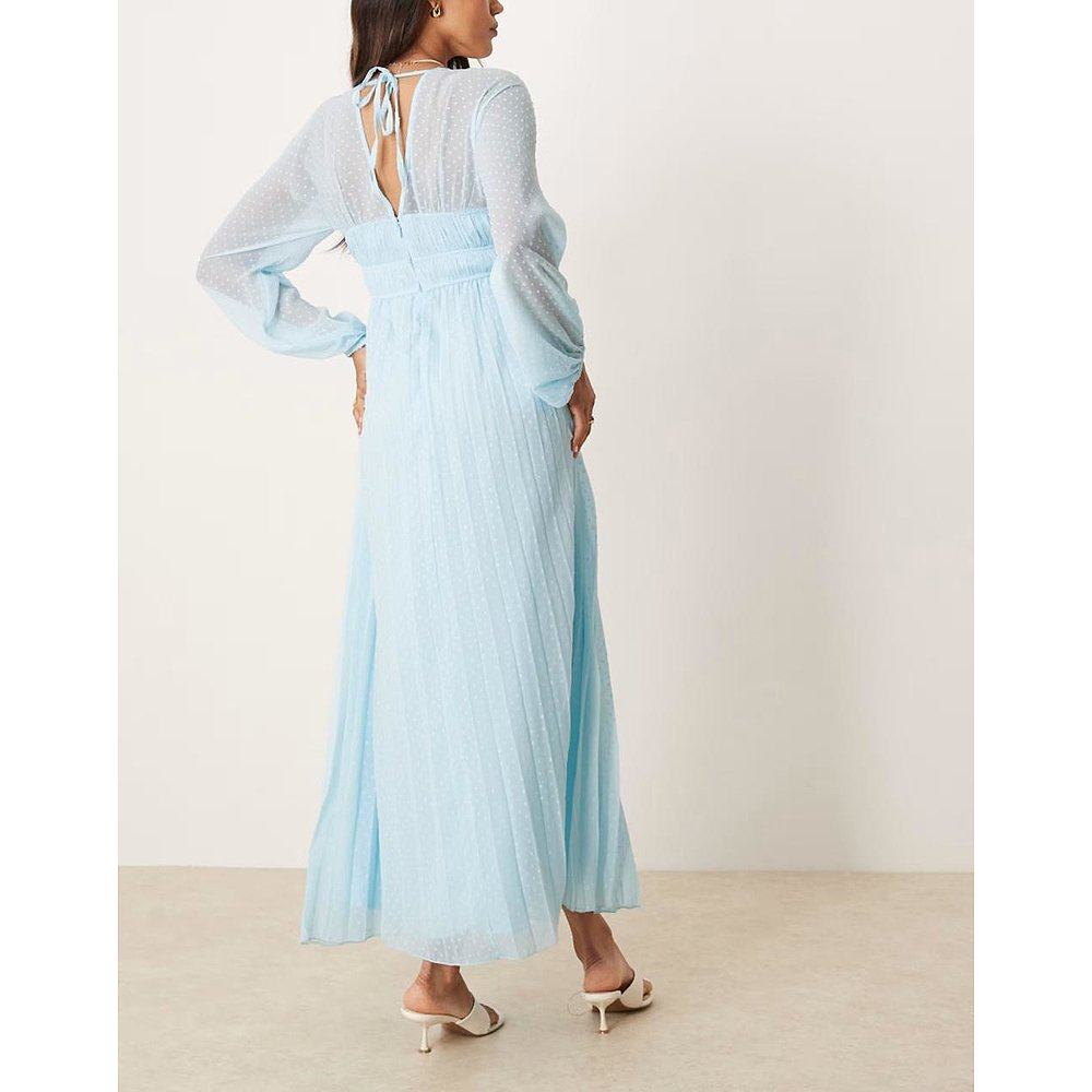 1h可退 香港直邮ASOS 女士 midaxi 设计孕妇装深V长袖褶裥粉蜡笔,淘宝优惠券,粉丝福利购,淘宝优惠卷