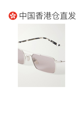 香港直邮Gucci 古驰 男士 G-Detailed 锁扣方形框镀银太阳眼镜 GG