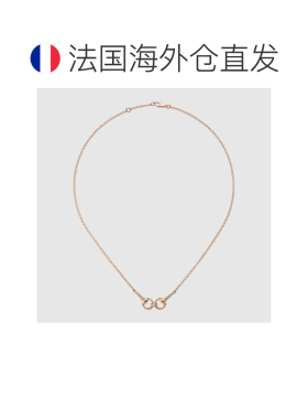 自营欧洲直邮Gucci古驰女士18k玫瑰金18k马衔扣和钻石细节链条项