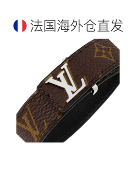 自营欧洲直邮LV路易威登 Slim男士棕色涂层帆布老花图案手链配饰
