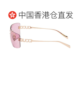 1h可退 香港直邮Gucci 古驰 女士 金色 Block Bending 太阳镜 GG2