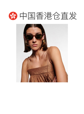 香港直邮Saint Laurent 圣罗兰 女士 交织图案椭圆形太阳眼镜