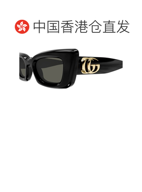 1h可退 香港直邮Gucci 古驰 女士 黑色 GG Big Cat Eye 太阳镜 GG