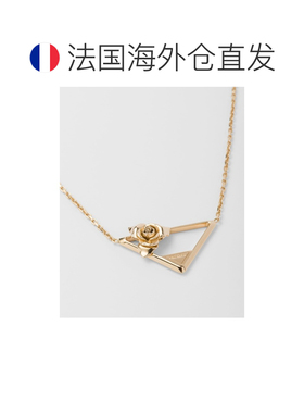 自营欧洲直邮Prada普拉达 女士金色黄铜三角标识项链吊坠精致