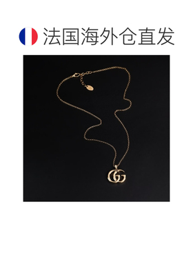 自营欧洲直邮GUCCI古驰 GG Marmont女士金色黄铜吊坠项链